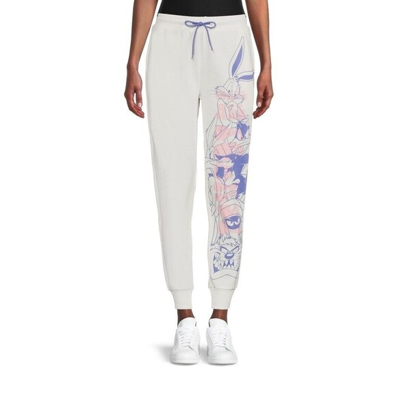 LOONEY TUNES Women's Graphic Print Jogger Midrise Relaxed Women's XS Bugs Bunny - Picture 4 of 11